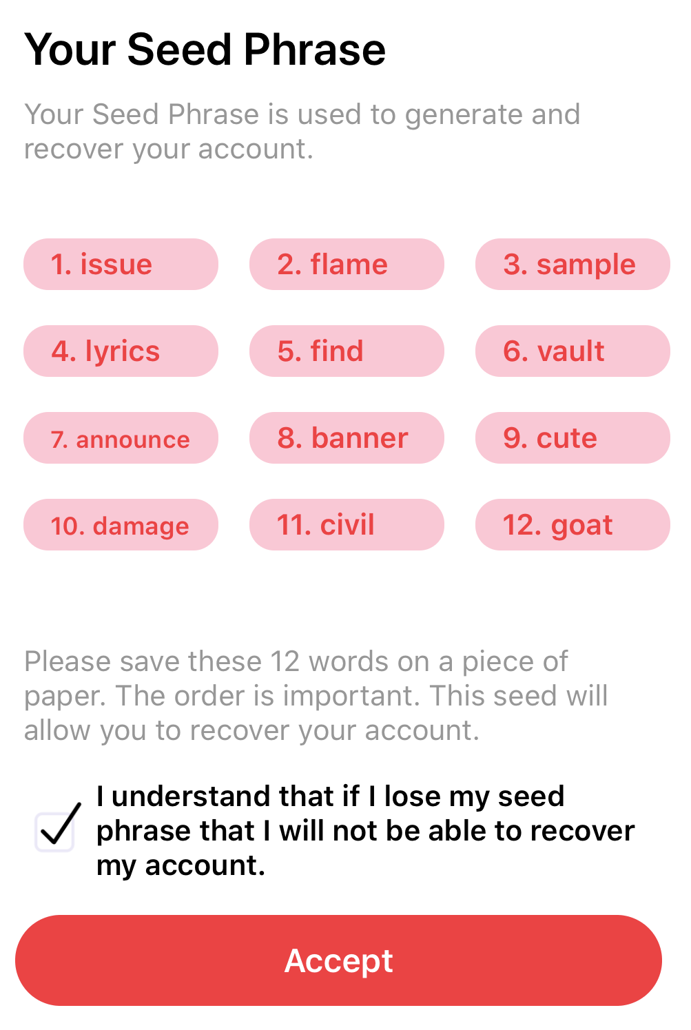 seed phrases
