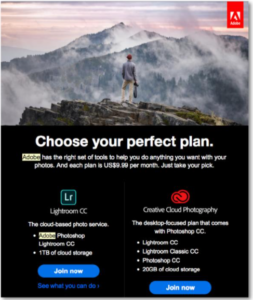 Adobe email marketing campaign