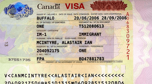 canada visa sample